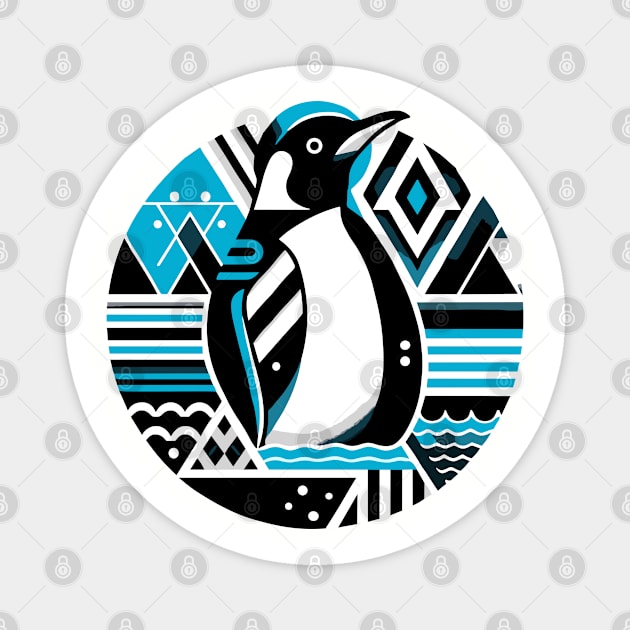 Abstract Animal Penguin 1 Magnet by sapphire seaside studio